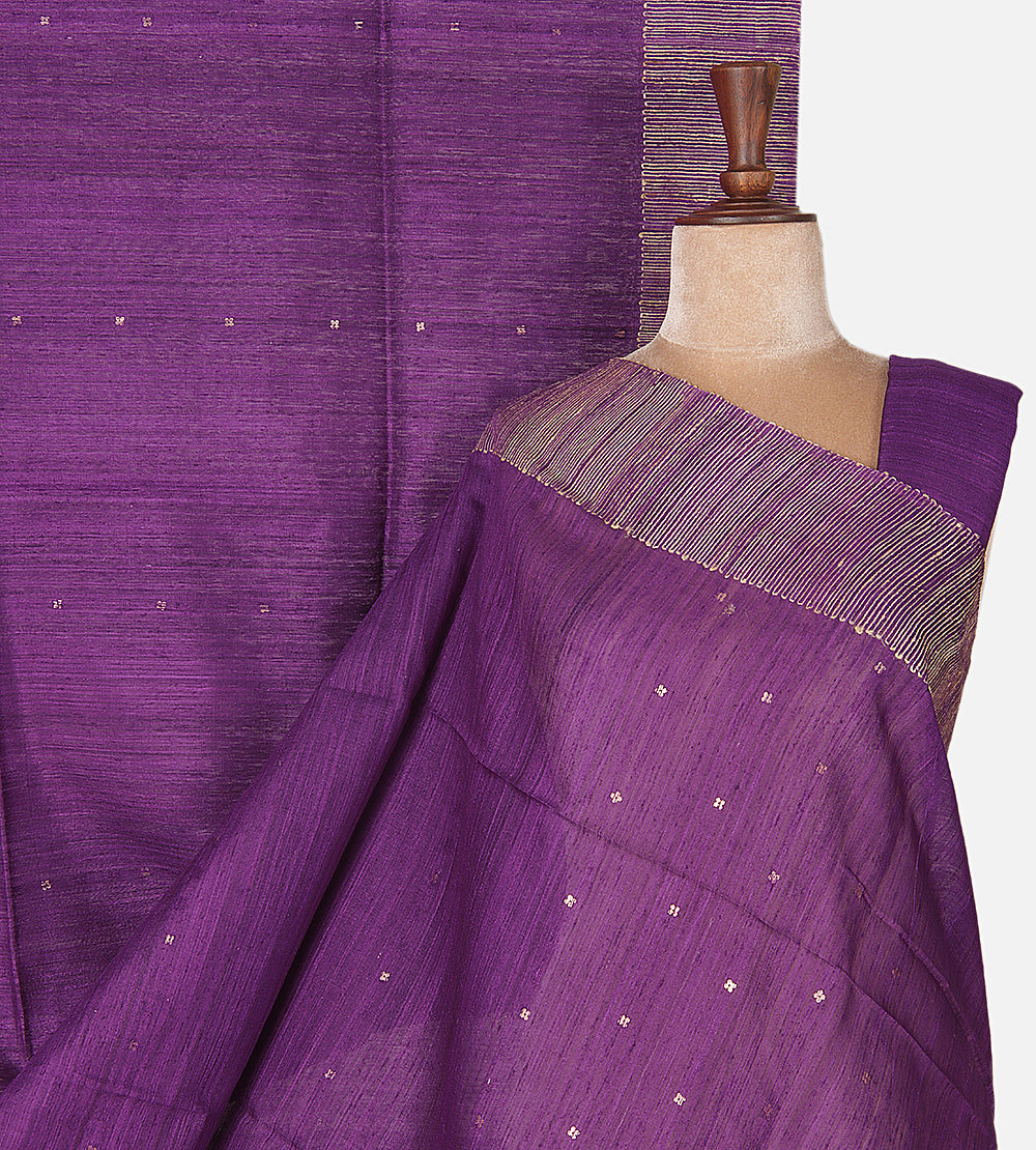 Purple Bailou Tussar Saree