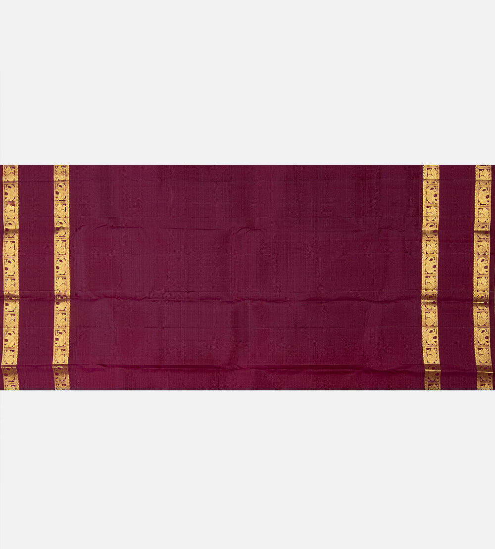 Pinkish Orange Kanchipuram Silk Saree