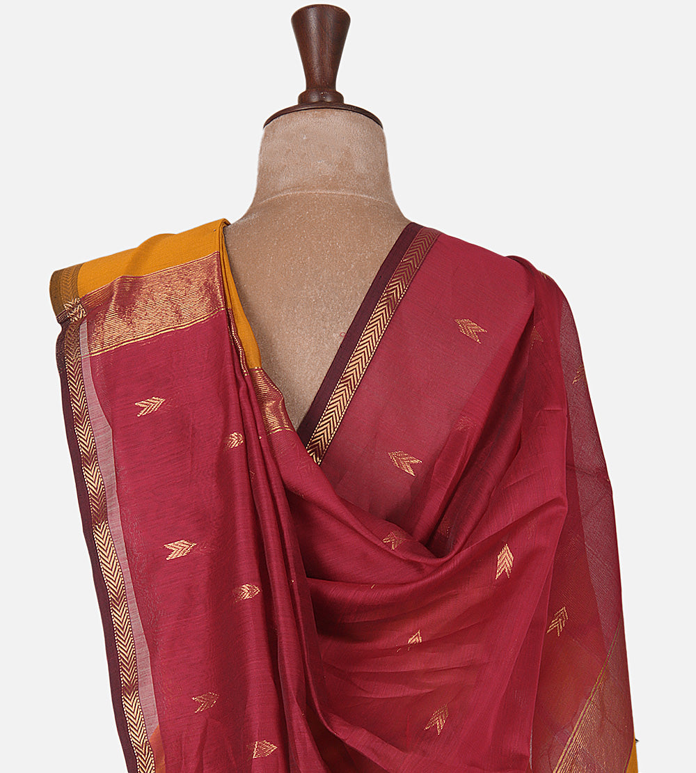 Yellow Maheshwari Cotton Saree