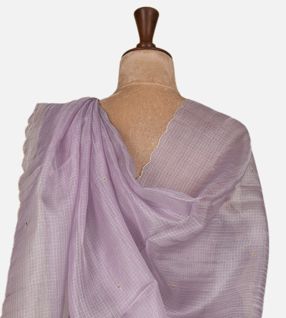 Dusty Lavender Kota Silk Saree