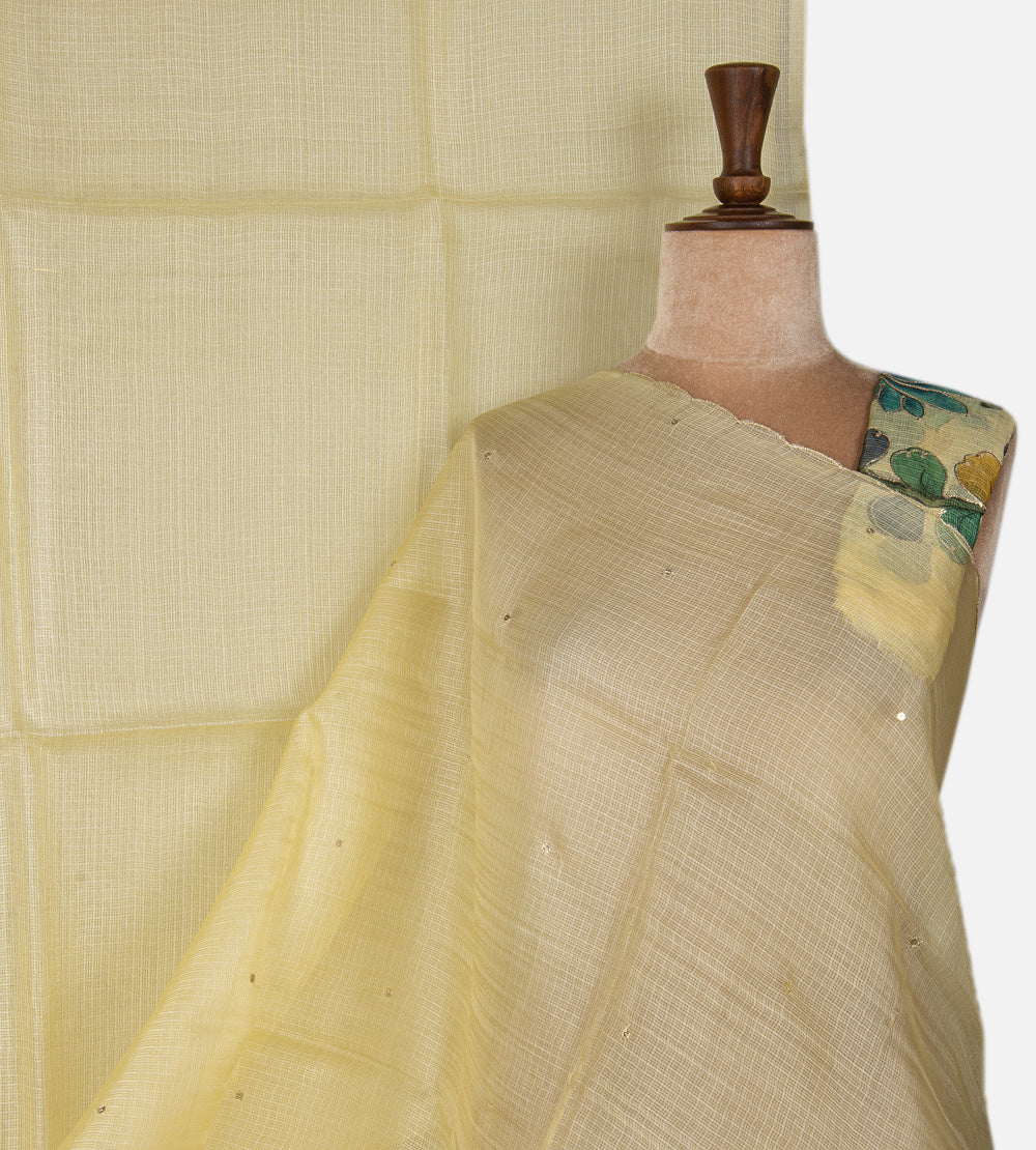 Yellow Kota Silk Saree