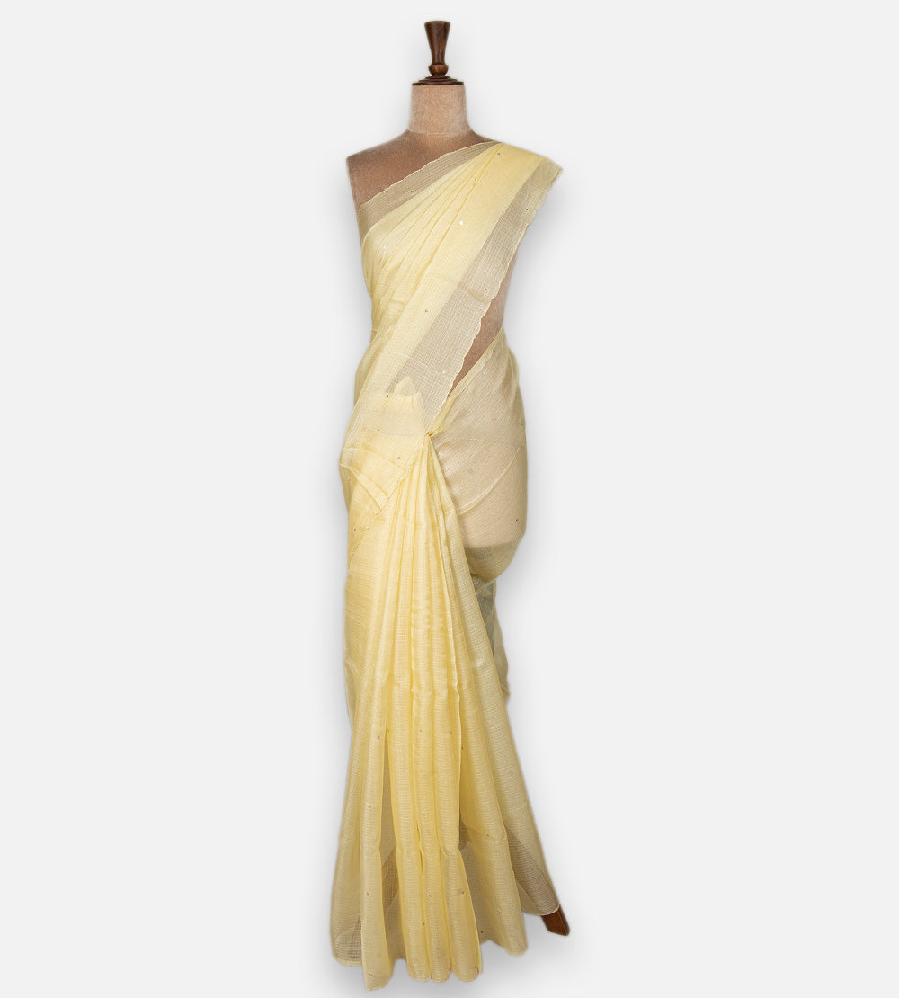 Yellow Kota Silk Saree