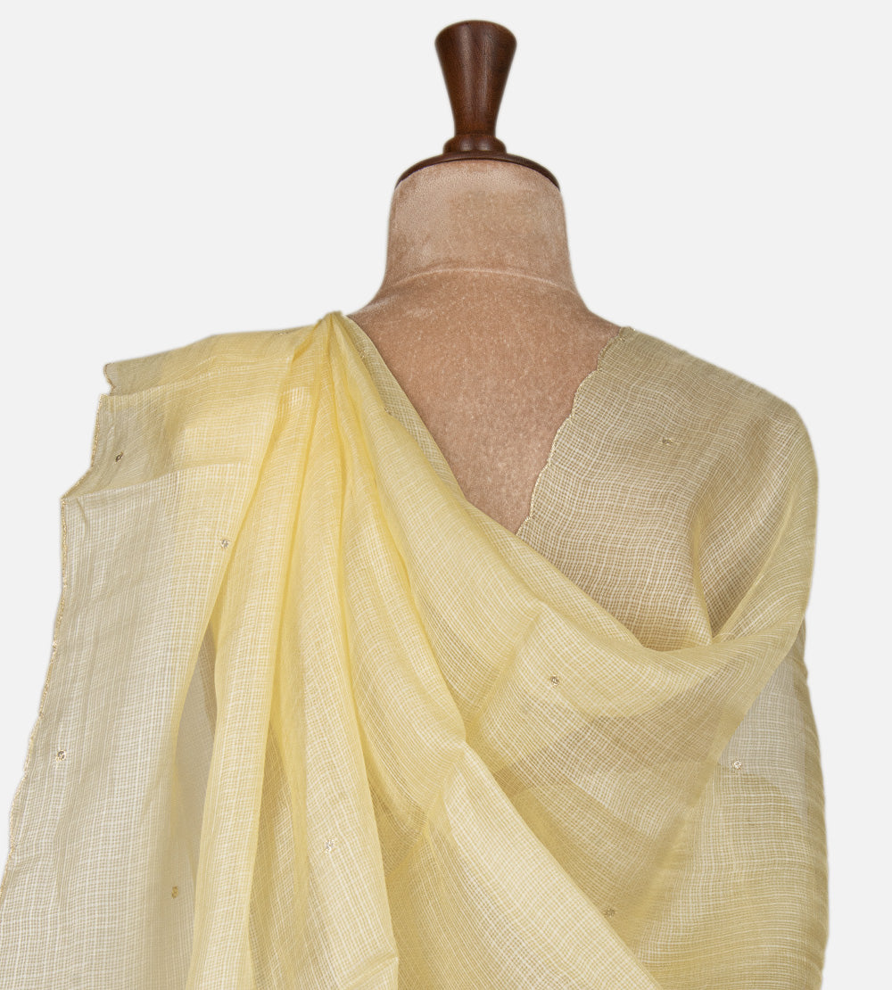 Yellow Kota Silk Saree