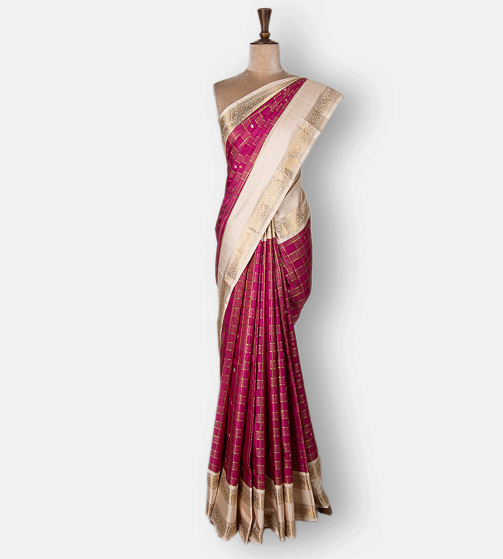Berry Pink Kanchipuram Silk Saree
