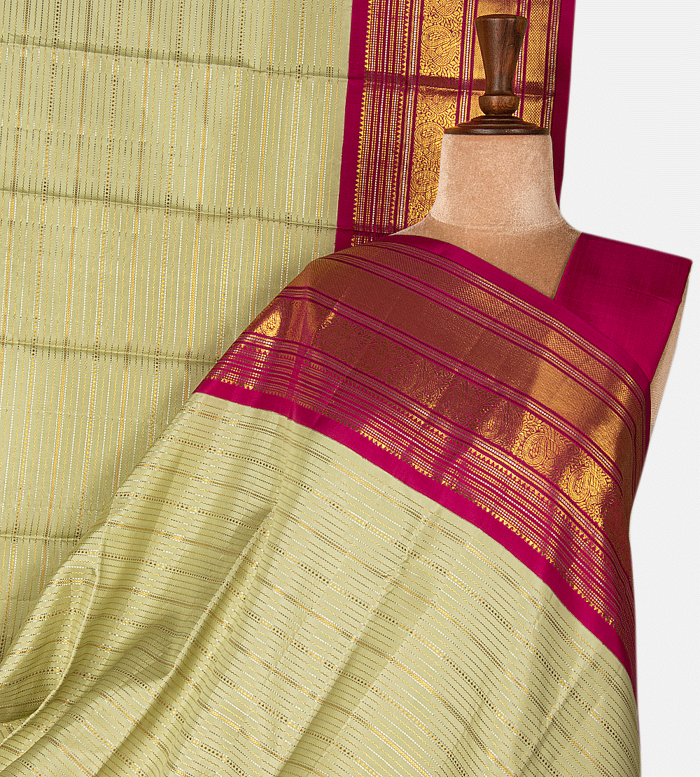 Pistachio Green Kanchipuram Silk Saree