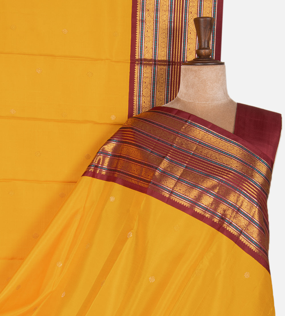 Yellow Kanchipuram Silk Saree