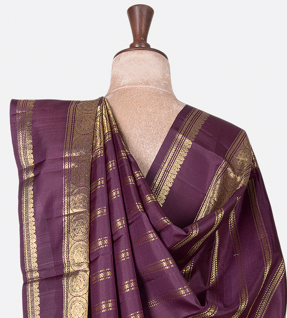 Dark Pink Kanchipuram Silk Saree