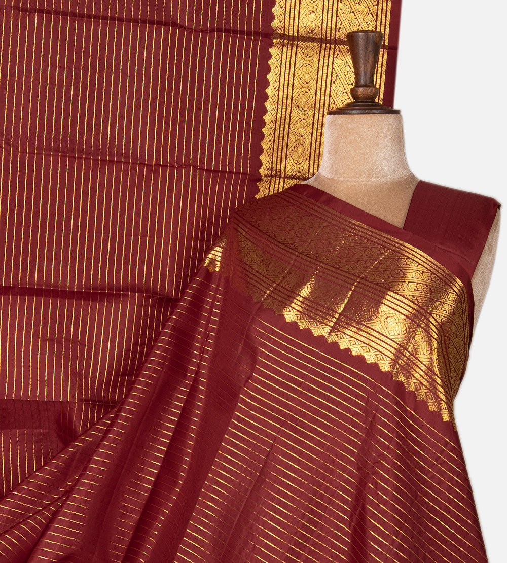 Maroon Kanchipuram Silk Saree