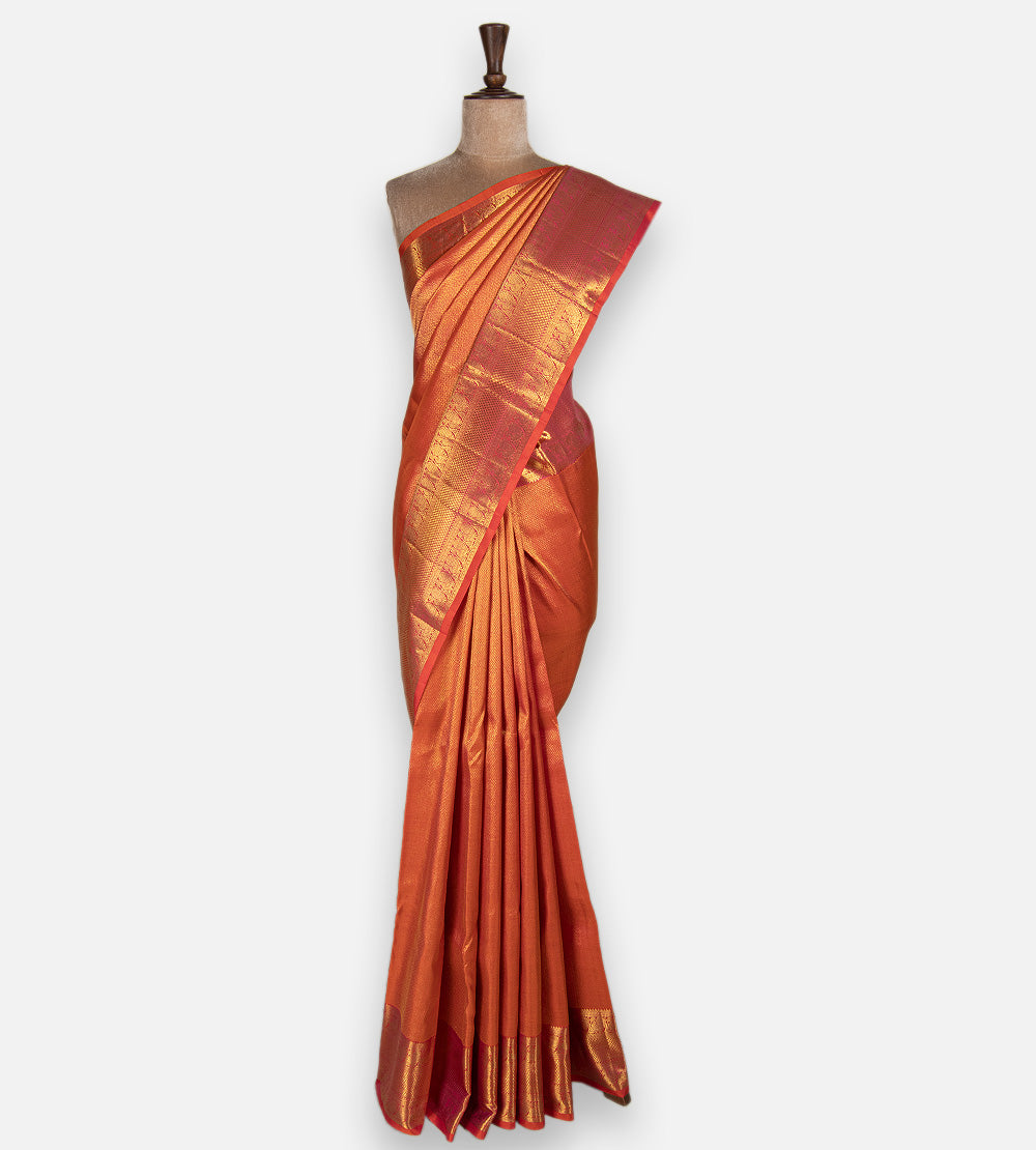 Orange Kanchipuram Silk Saree