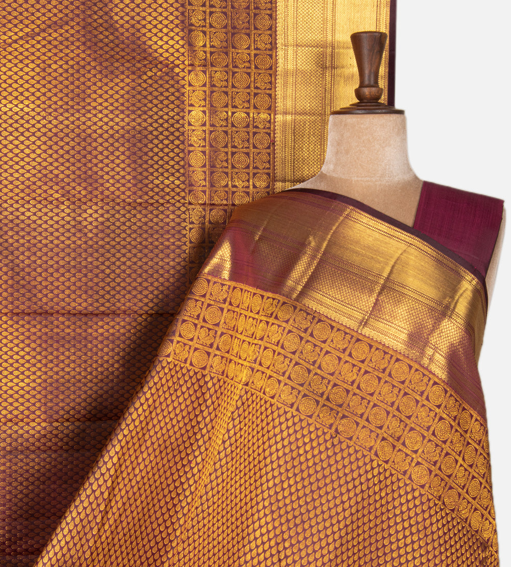 Maroon Kanchipuram Silk Saree