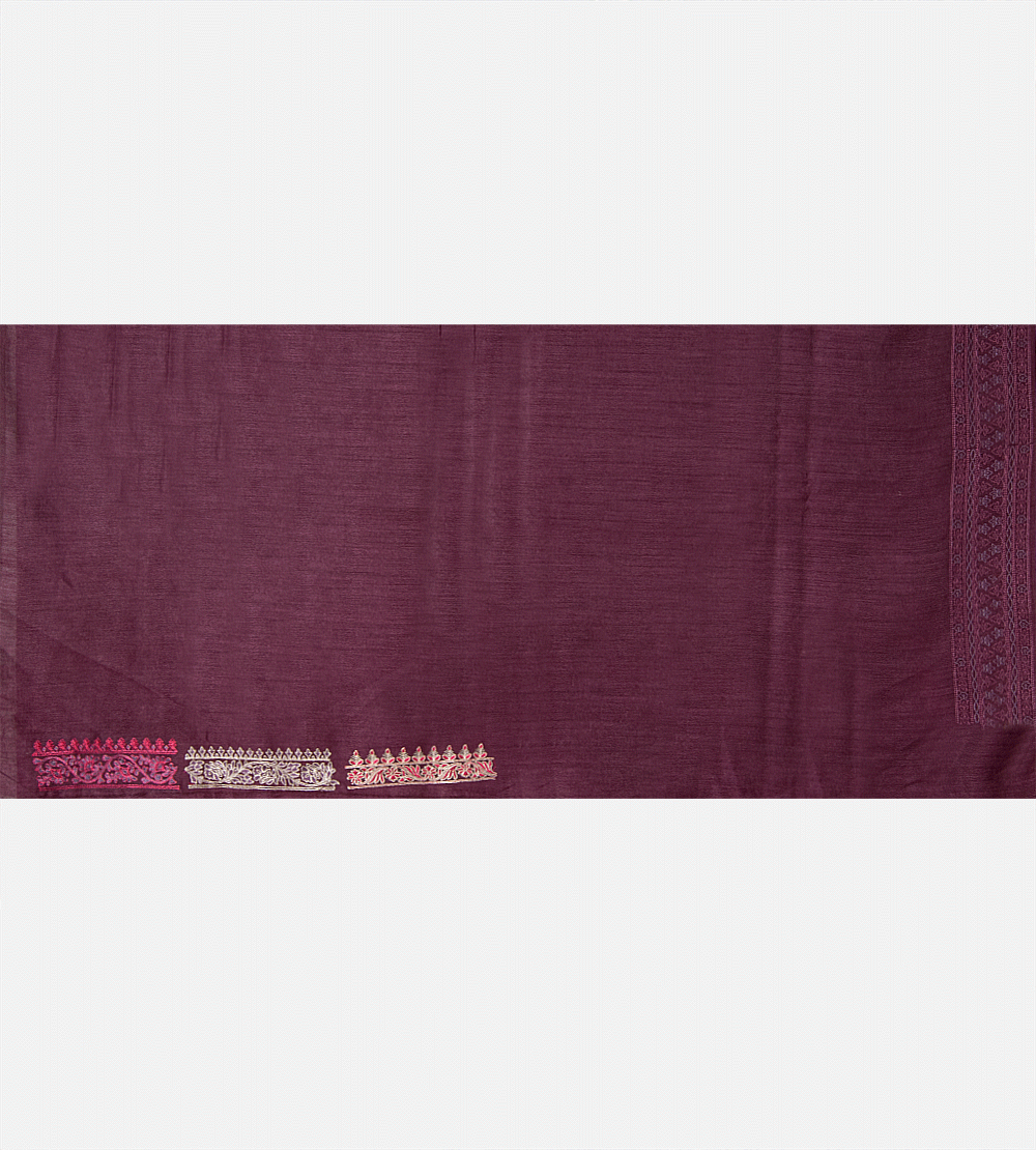 Dark Pink Tussar Saree