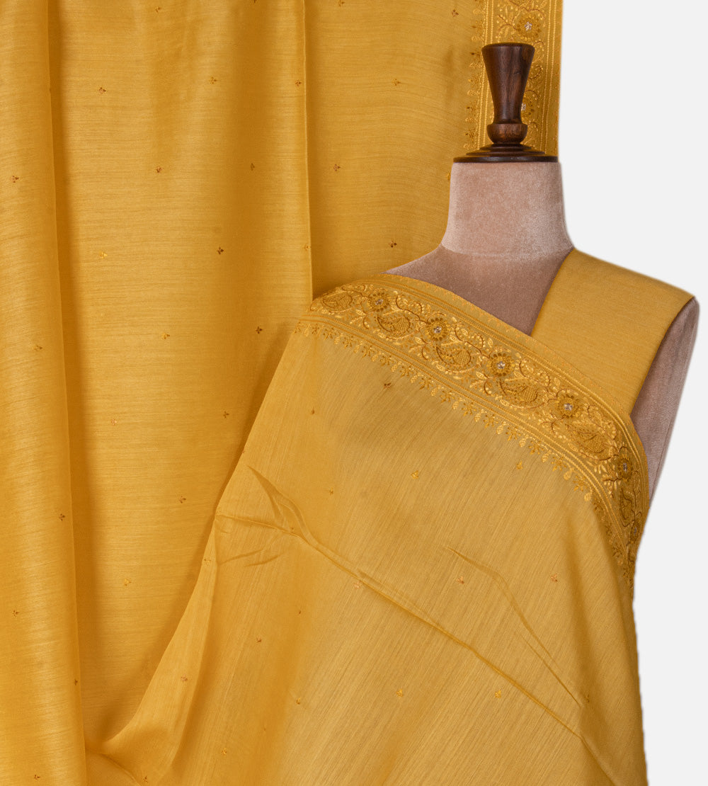 Yellow Tussar Saree