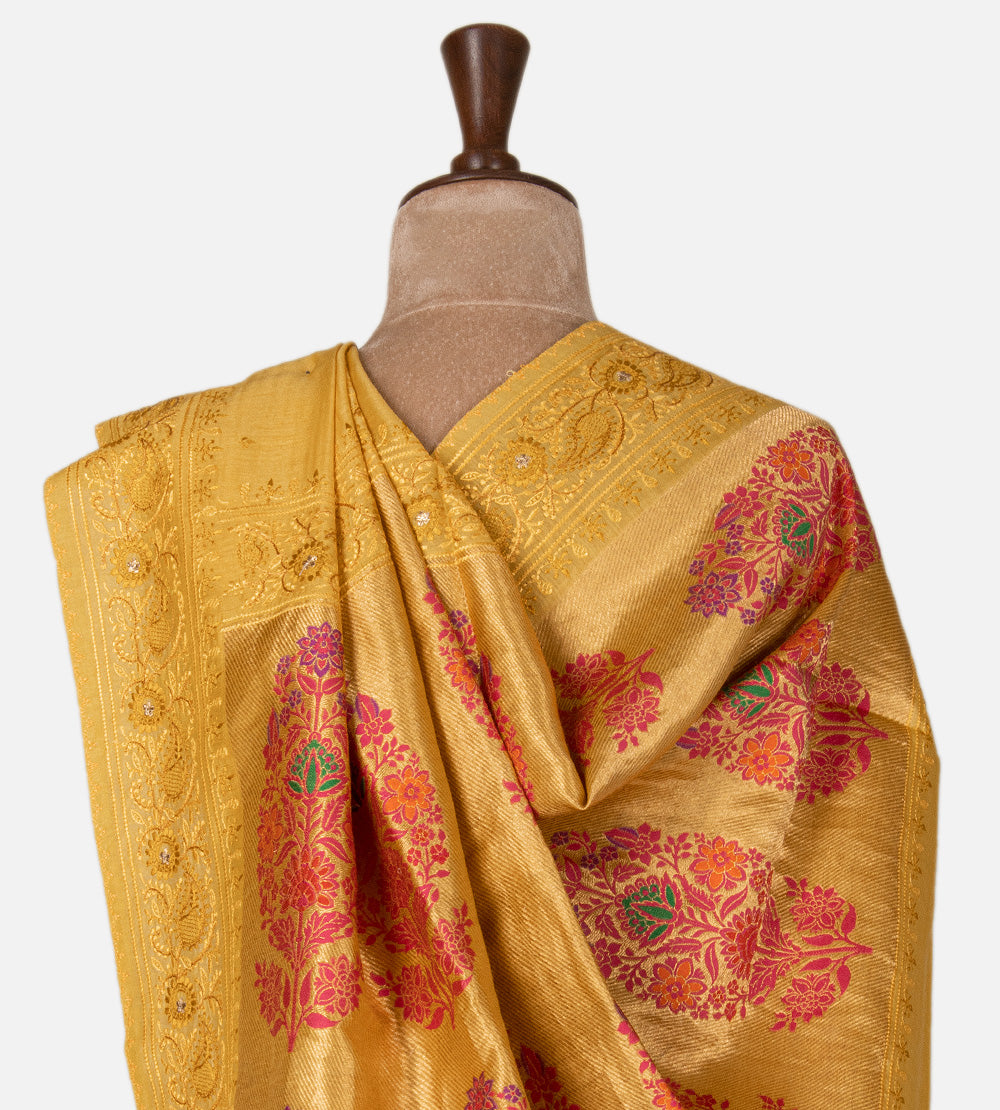 Yellow Tussar Saree