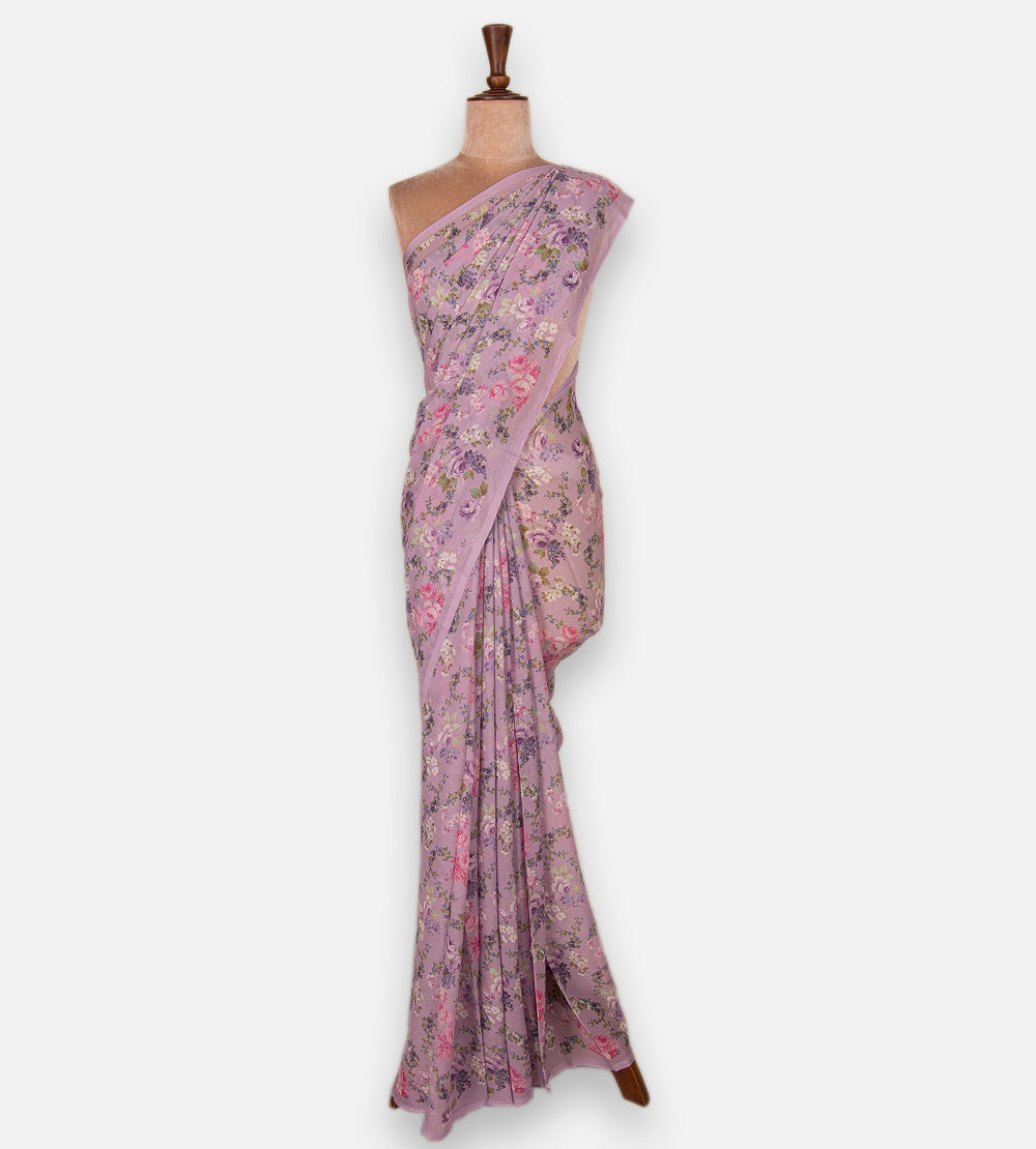 Lavender Chiffon Saree