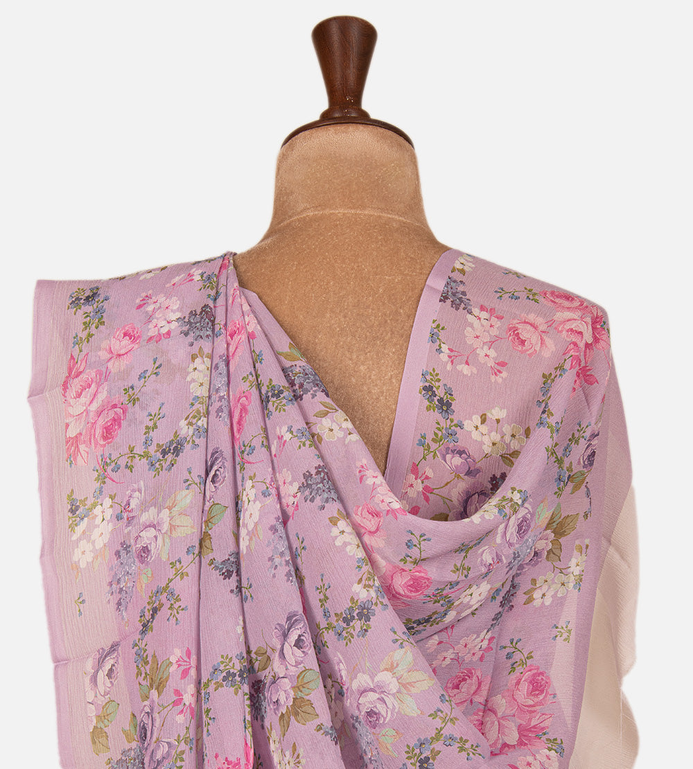 Lavender Chiffon Saree