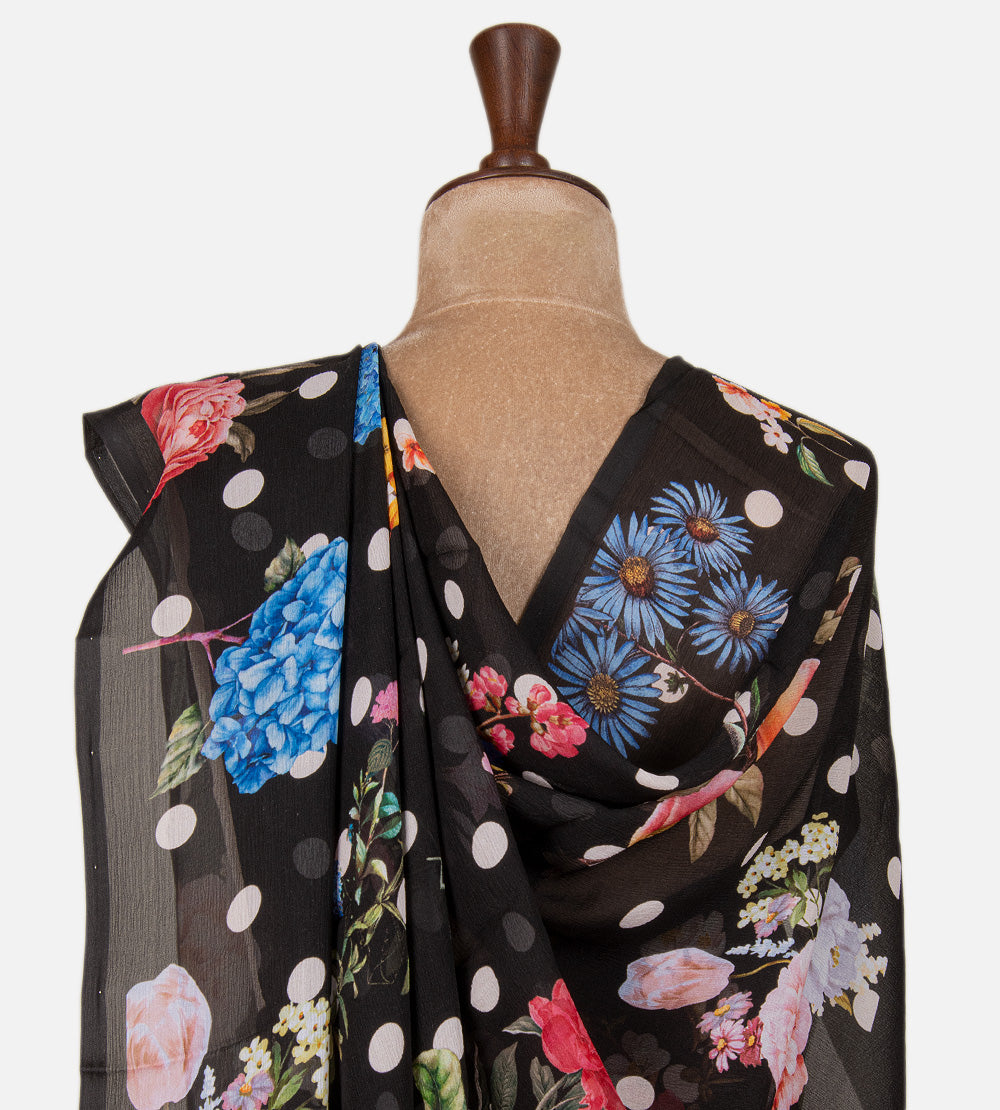 Black Chiffon Saree