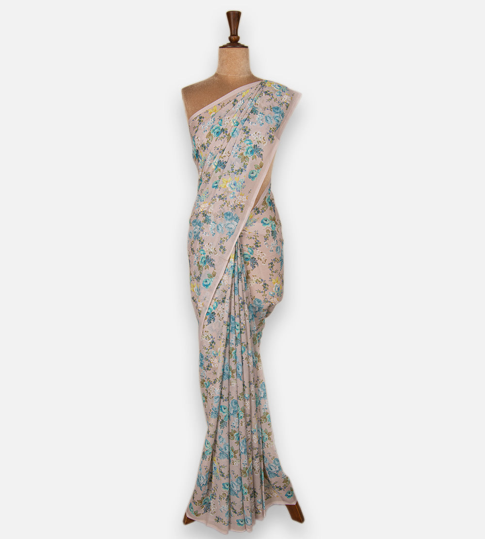 Grey Chiffon Saree