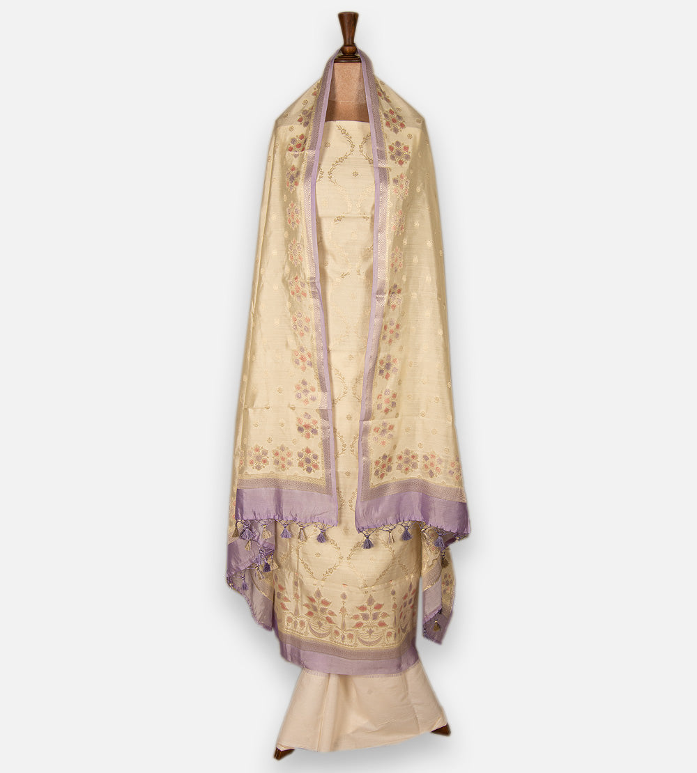 Off-White Chaniya Silk Salwar