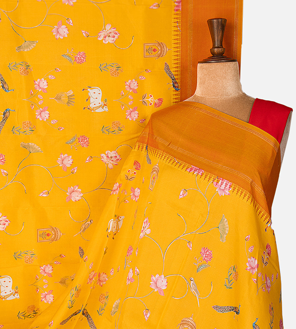 Yellow Soft Silk Saree