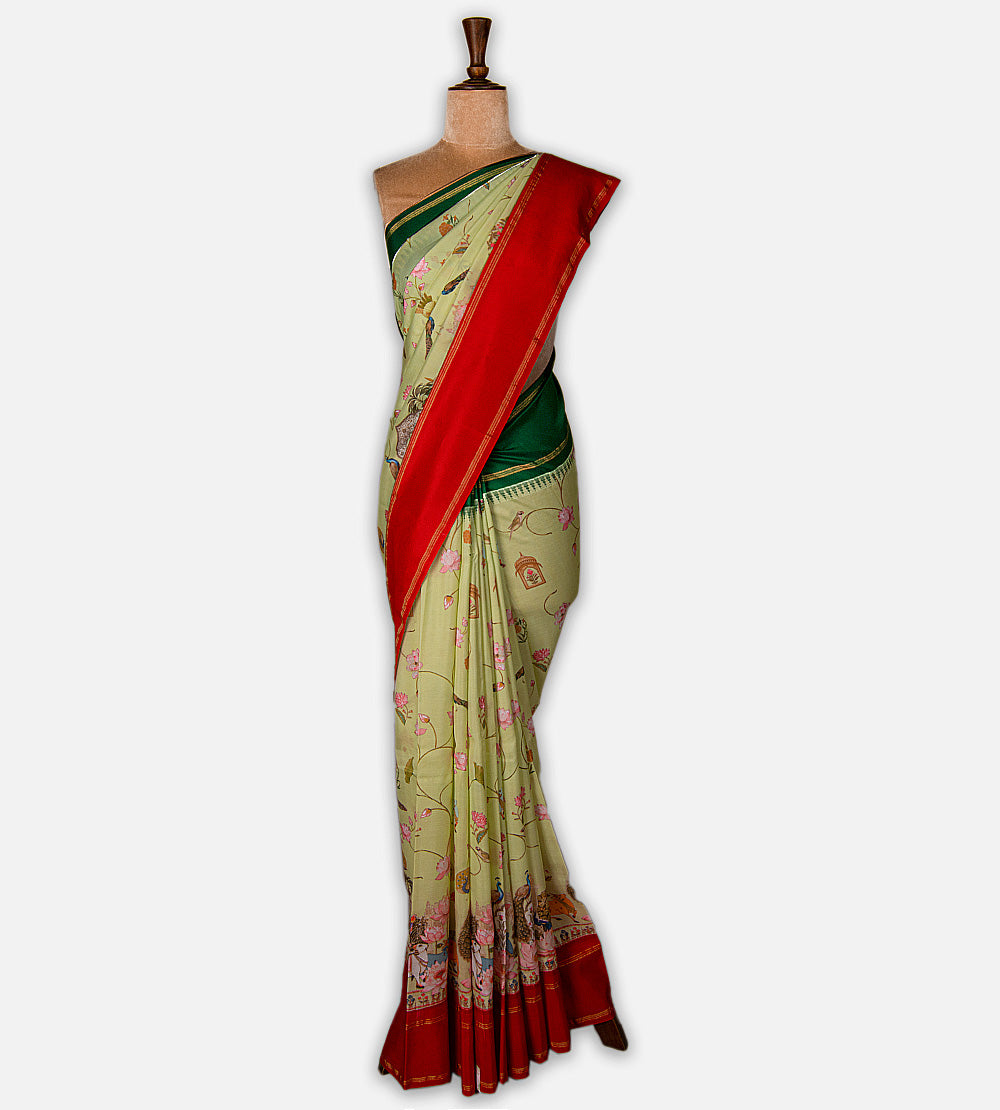 Pastel Green Soft Silk Saree