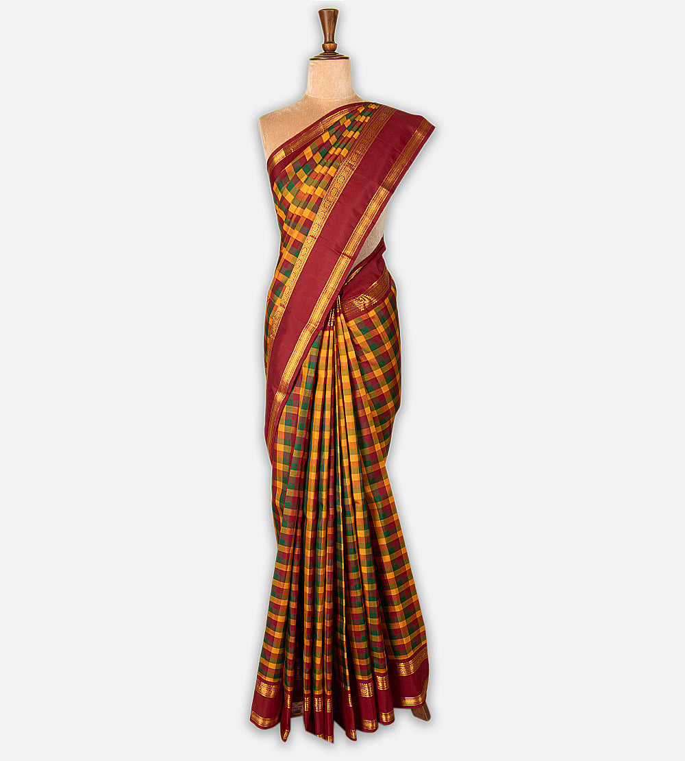 Multicolour Kanchipuram Silk Saree