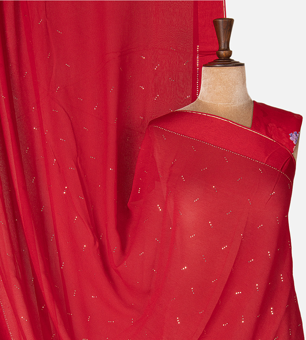 Red Chiffon Saree
