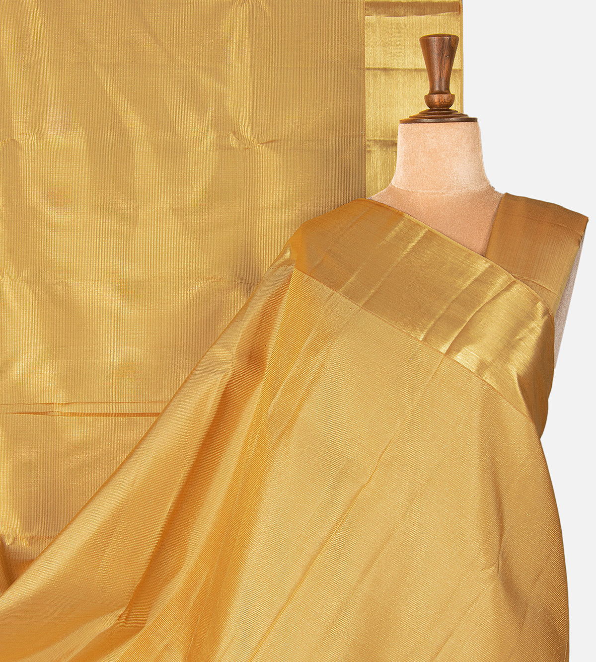 Antique gold color Kanchipuram Silk Saree