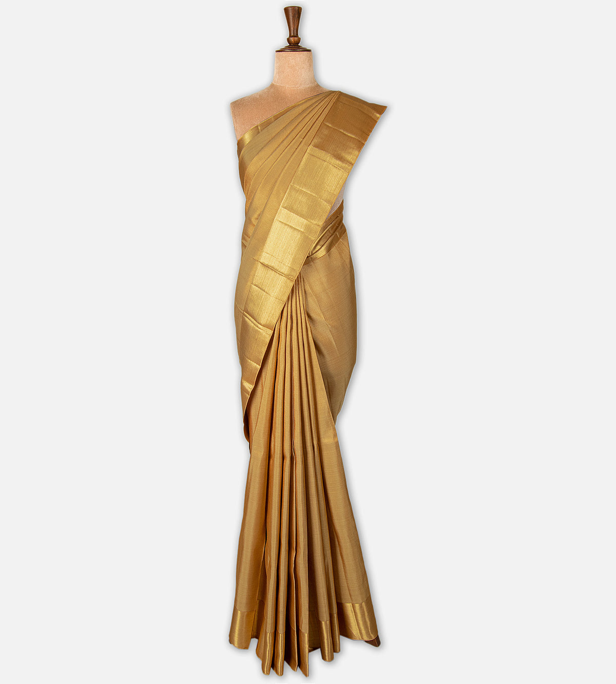 Antique gold color Kanchipuram Silk Saree
