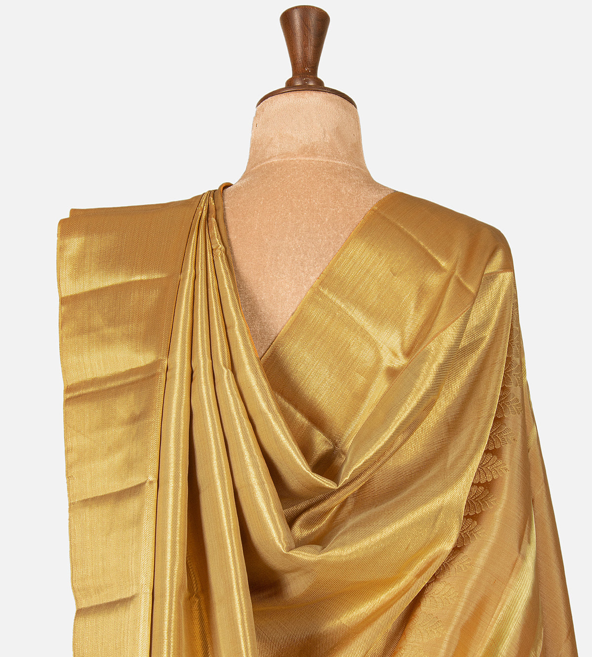 Antique gold color Kanchipuram Silk Saree