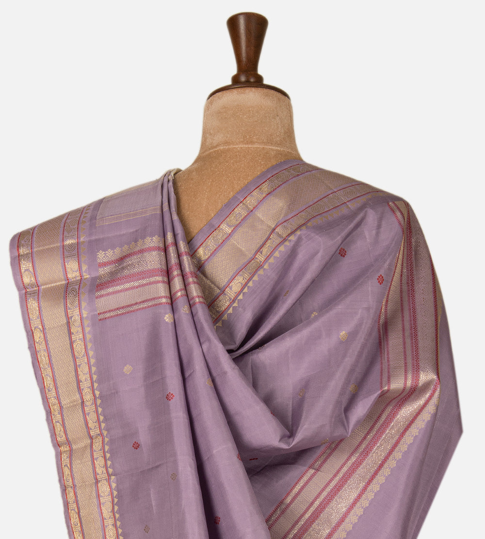 Off-White Kanchipuram Silk Saree