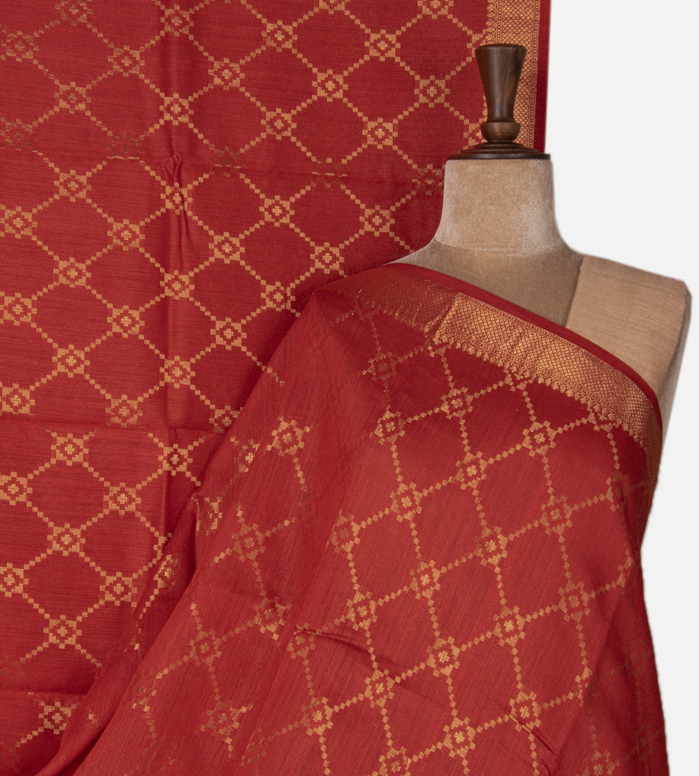 Red Moonga Tussar Saree