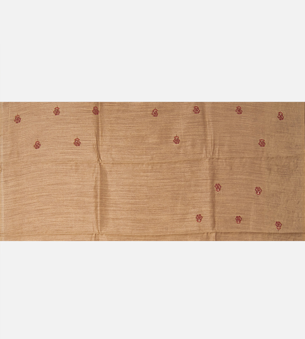 Red Moonga Tussar Saree