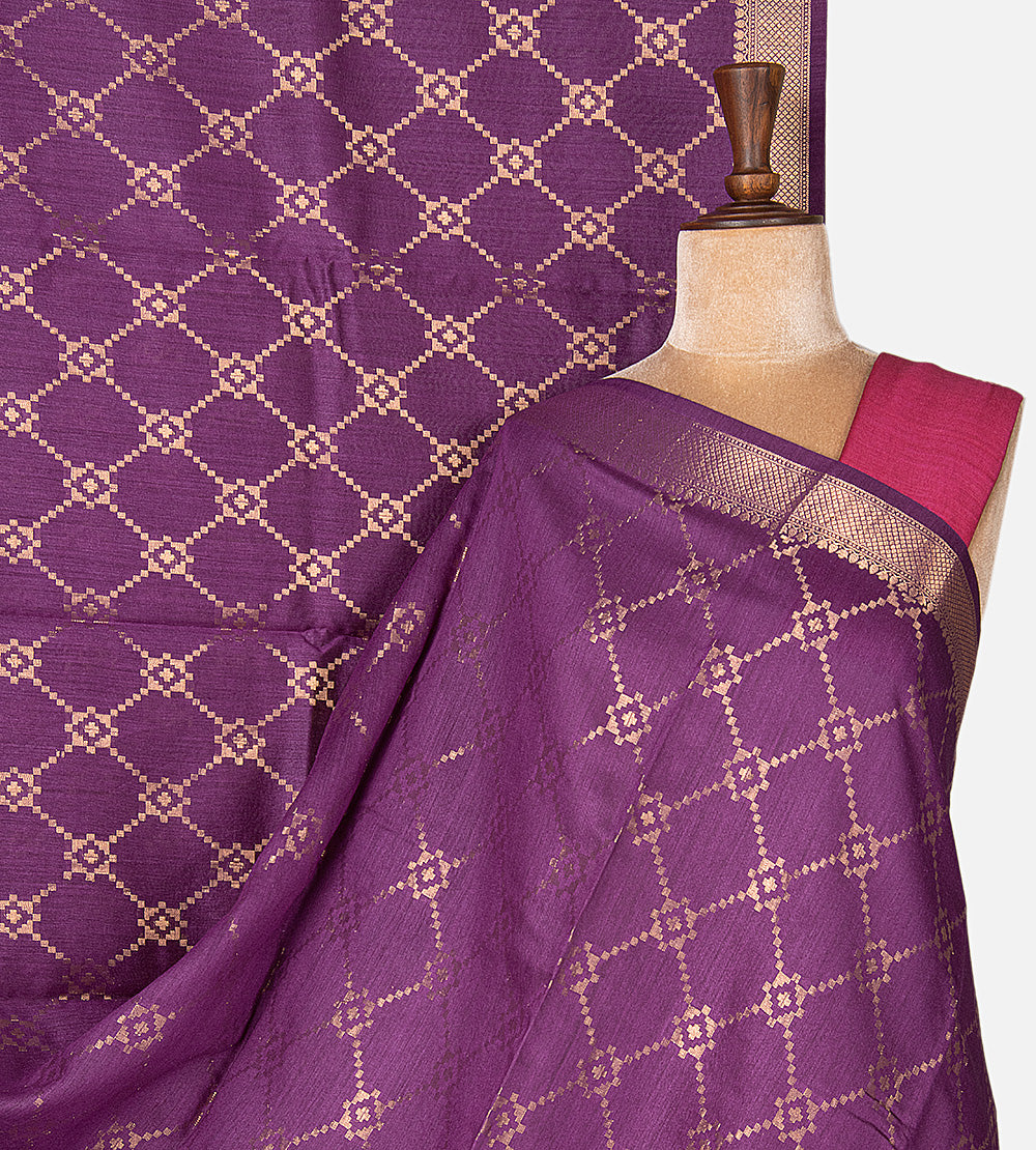 Purple Moonga Tussar Saree