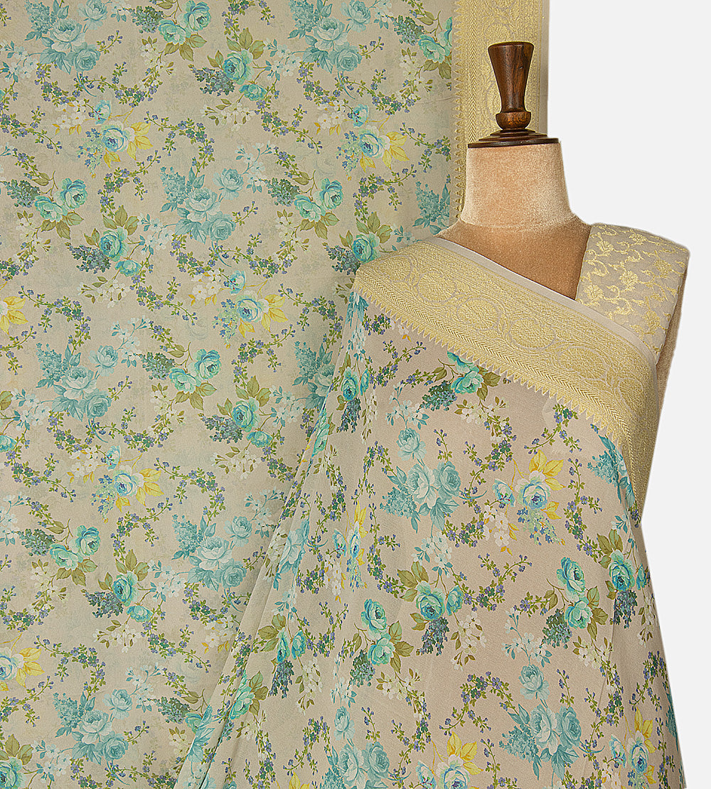 Grey Georgette Saree