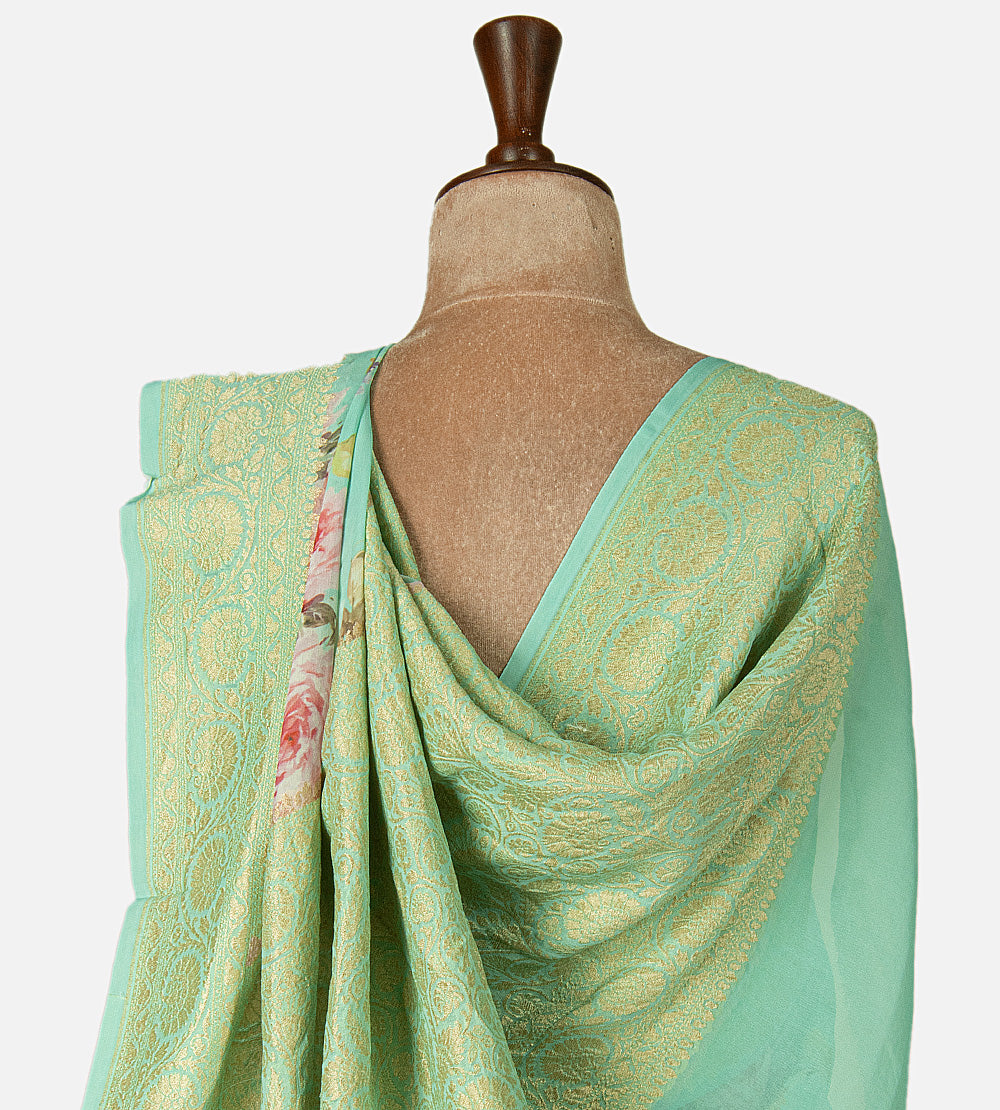 Blue Georgette Saree
