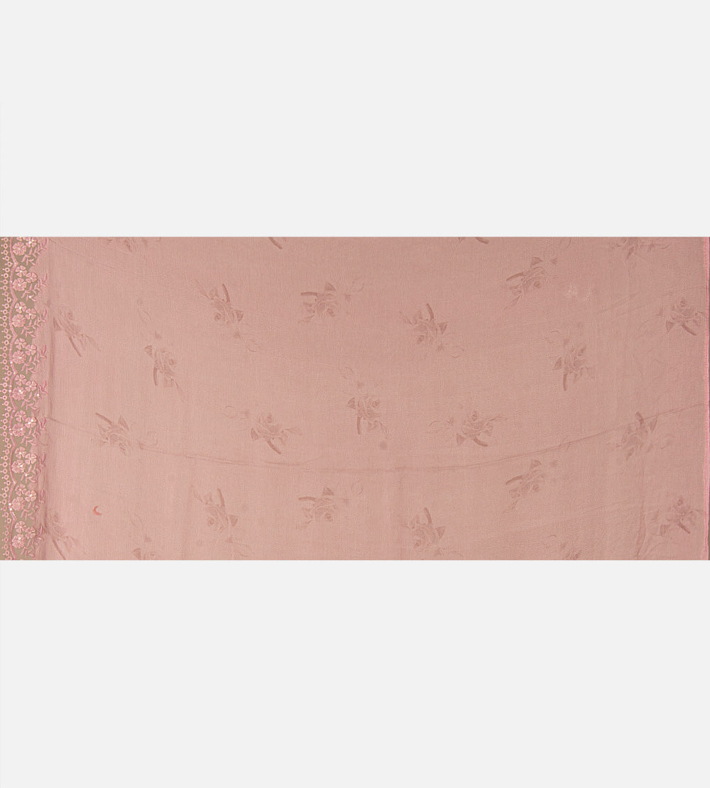 Pink Chiffon Saree
