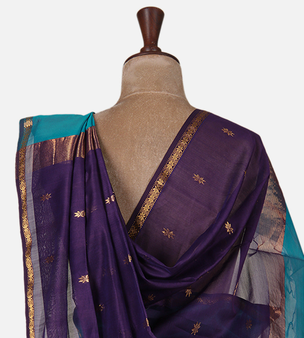 Blue Maheshwari Cotton Saree