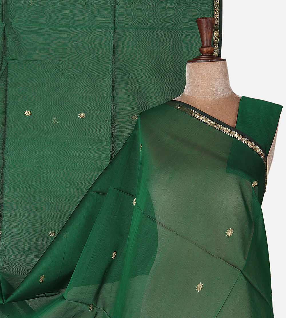 Green Maheshwari Cotton Saree