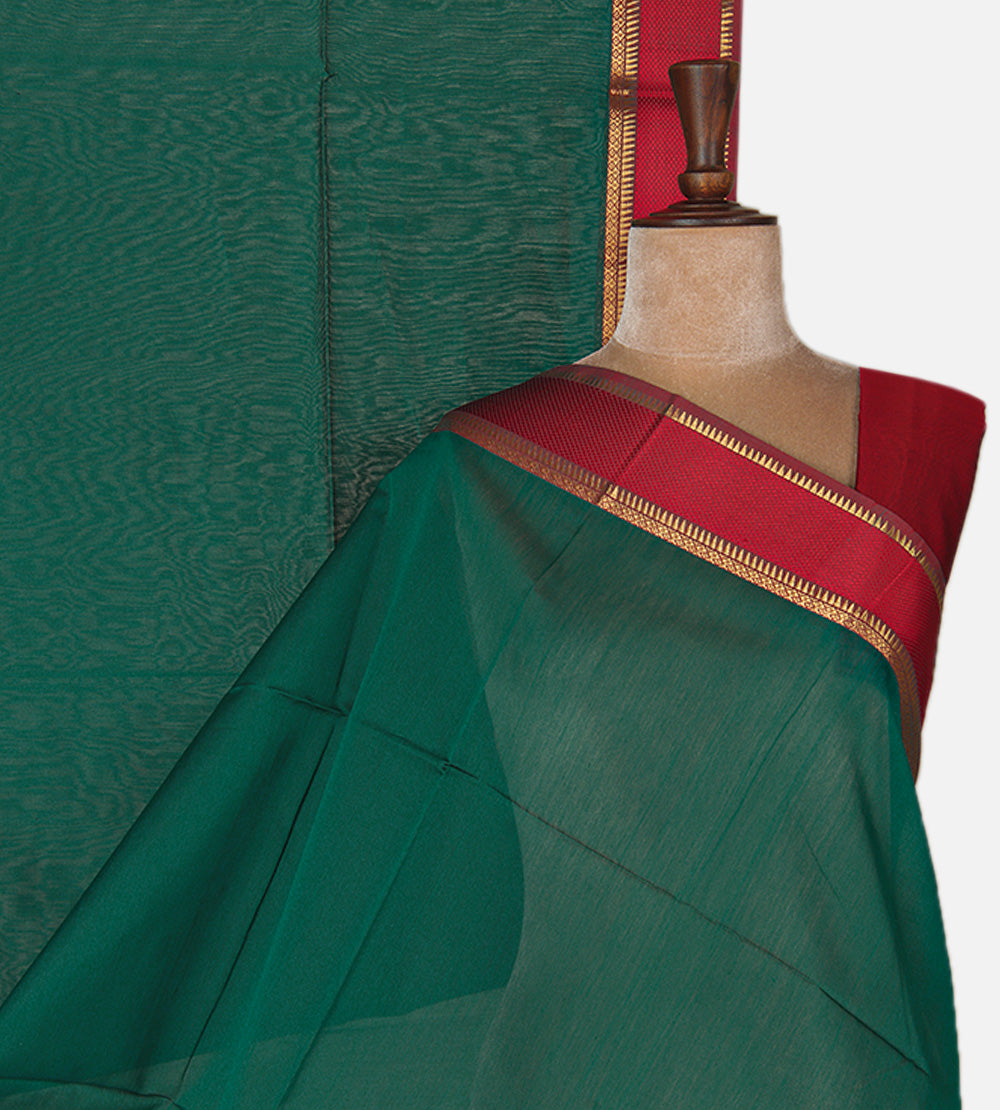 Deep Teal Maheshwari Cotton Saree
