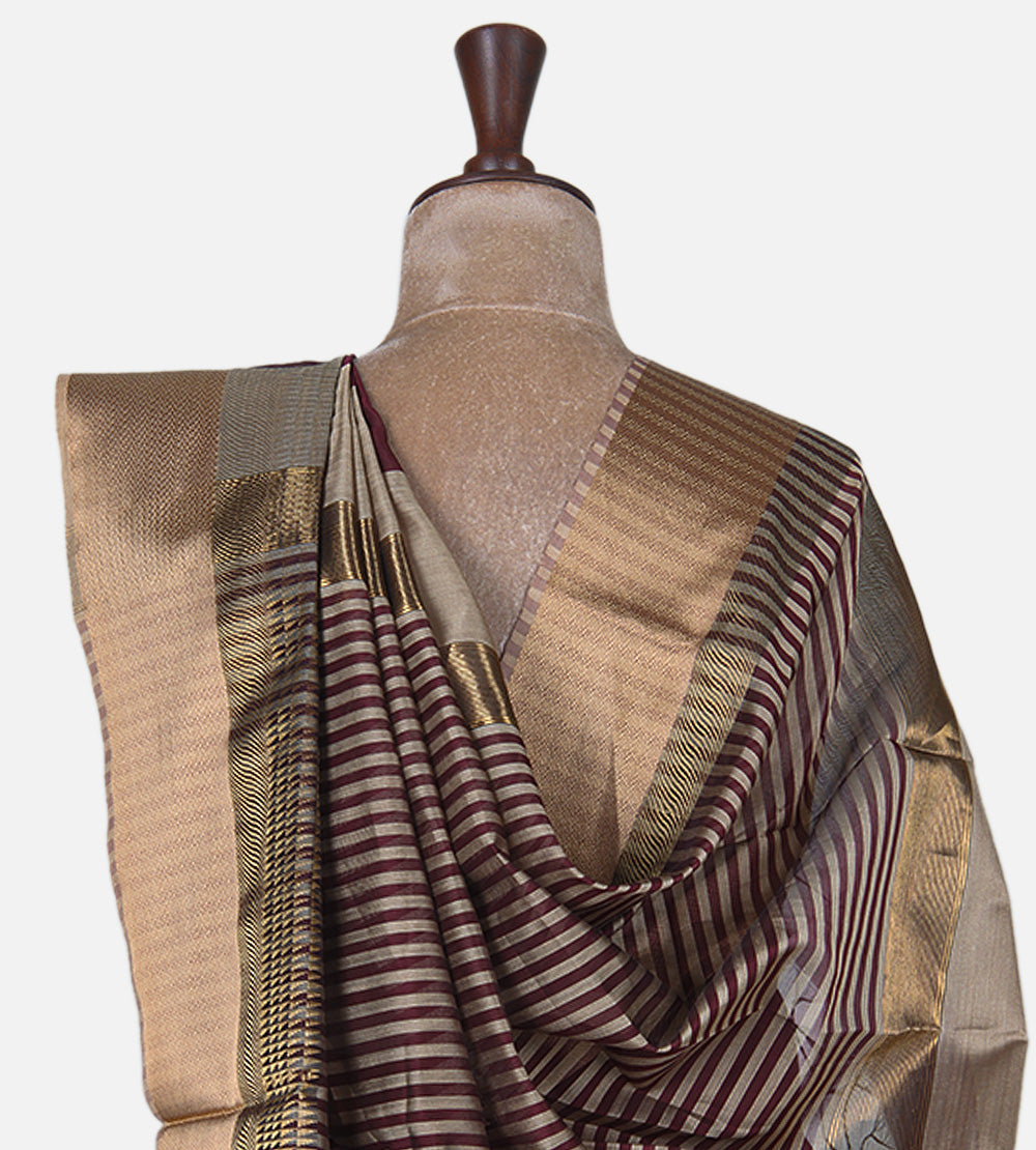 Aubergine Purple Maheshwari Cotton Saree