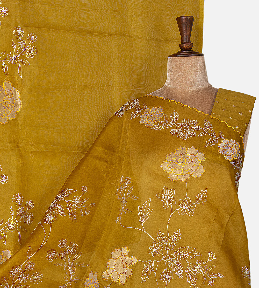 Gold Colour Organza Saree