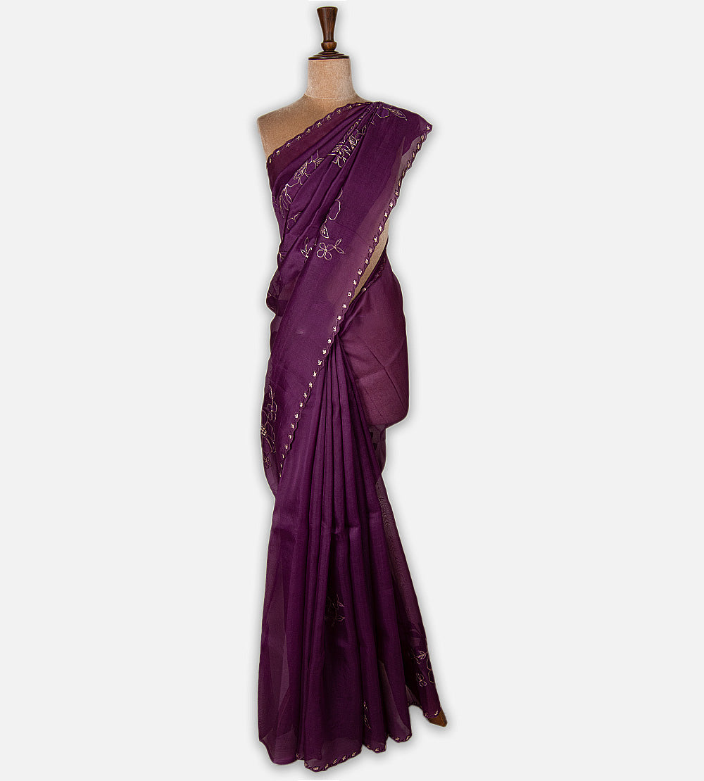 Purple Organza Saree