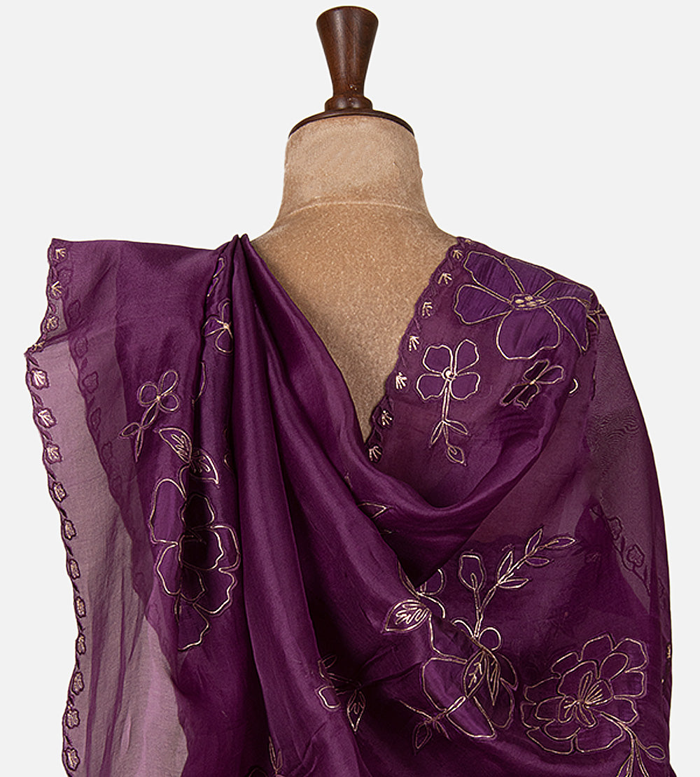 Purple Organza Saree