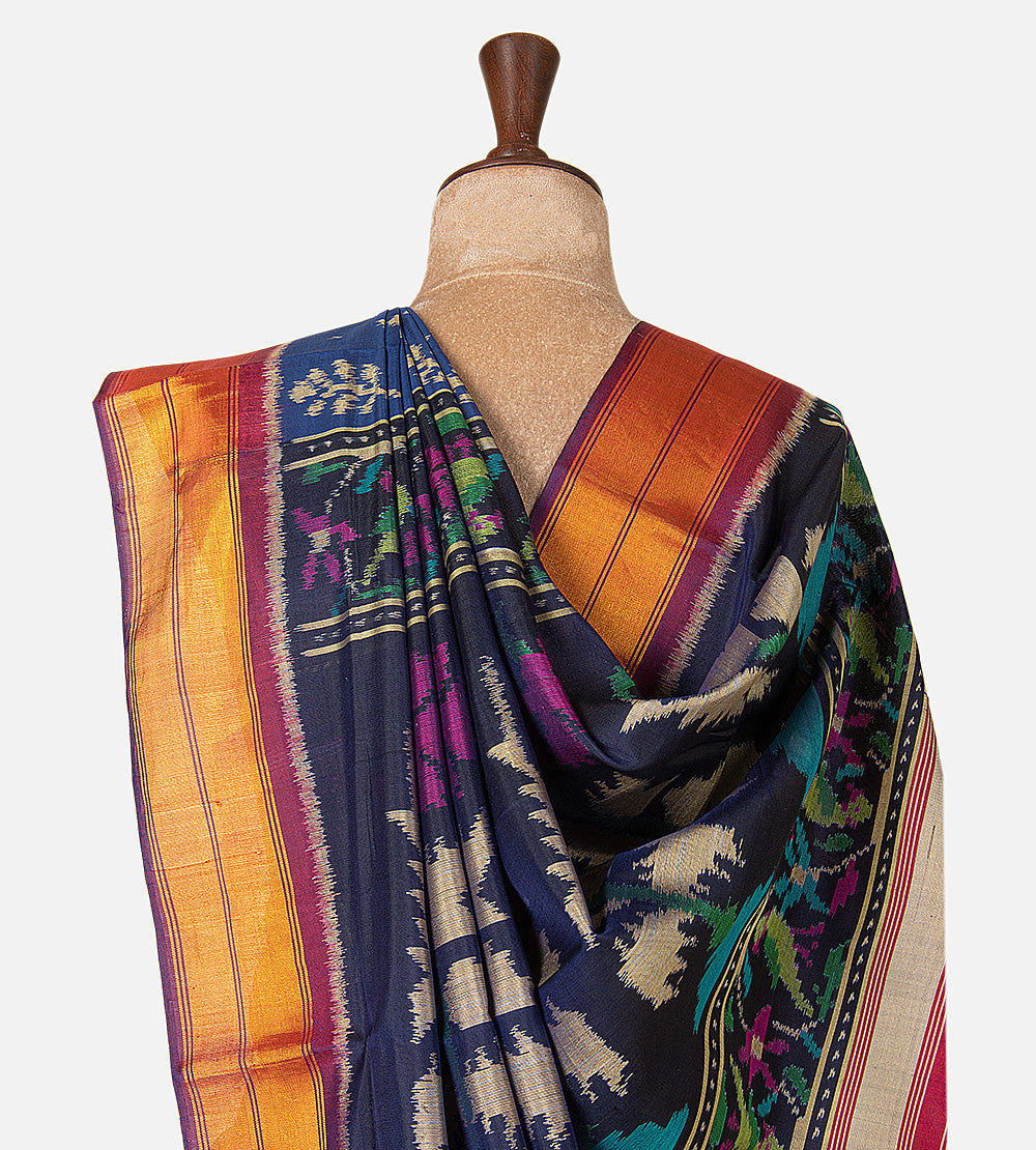 Blue Patola Silk Saree