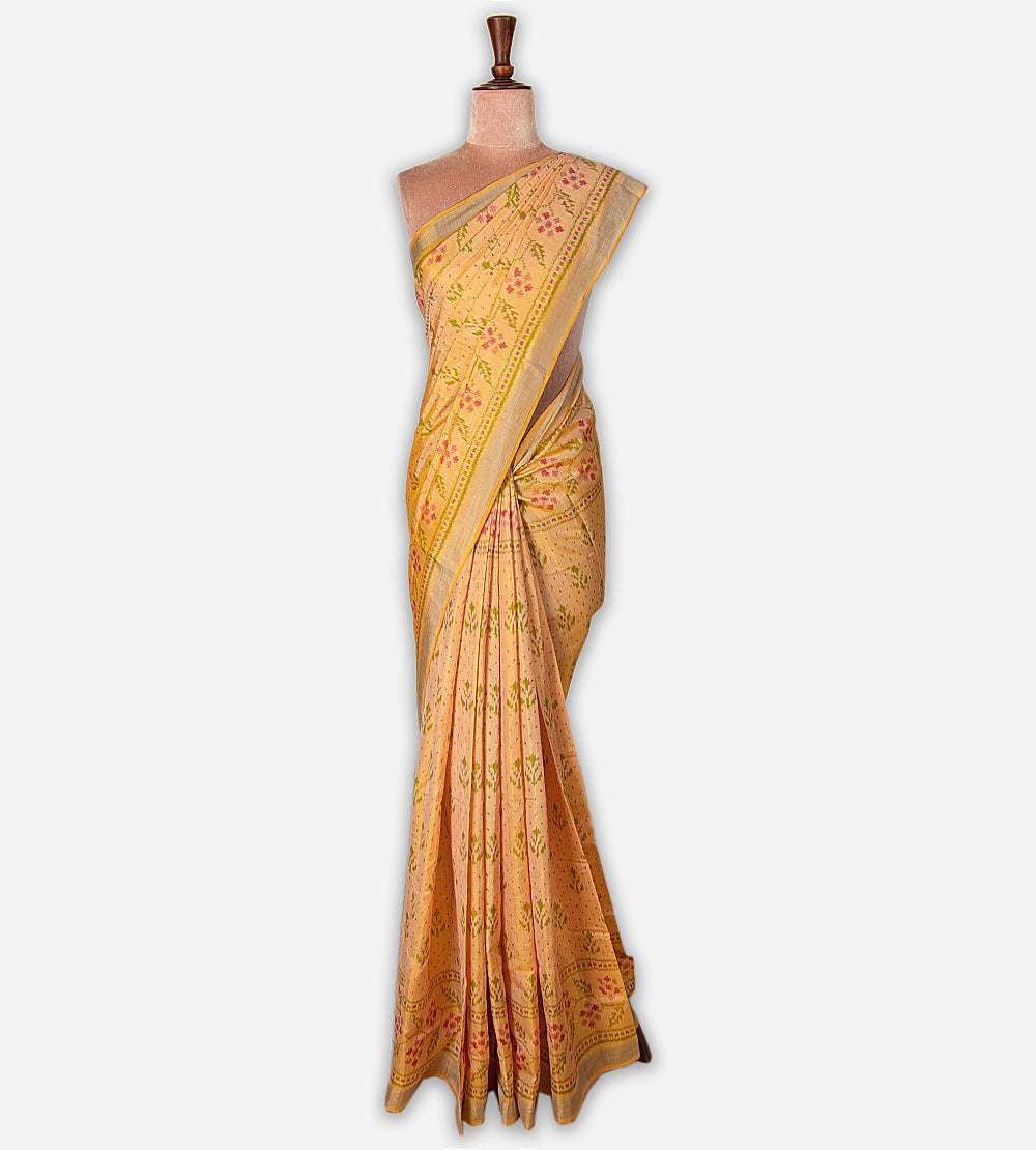 Peach Patola Silk Saree