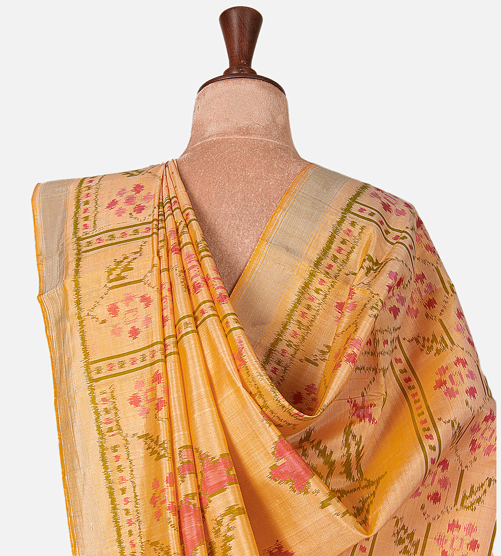 Peach Patola Silk Saree