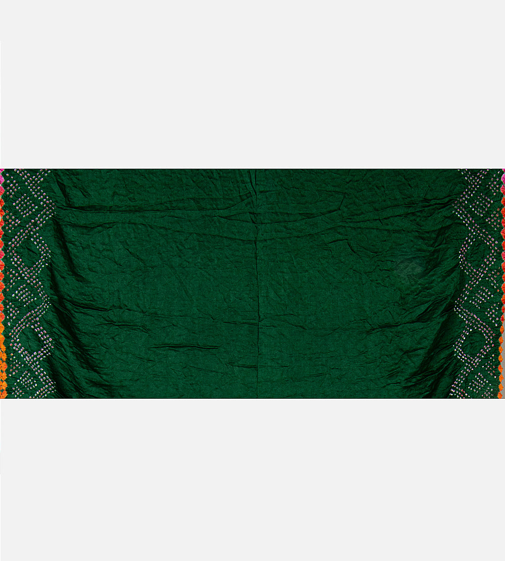 Green Gajji Silk Bandhani Saree