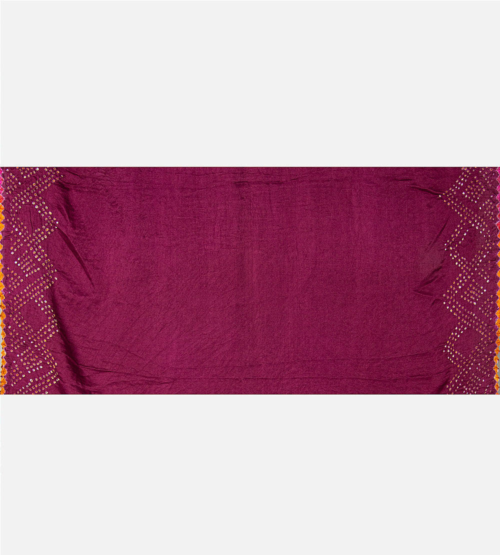 Pink Gajji Silk Bandhani Saree