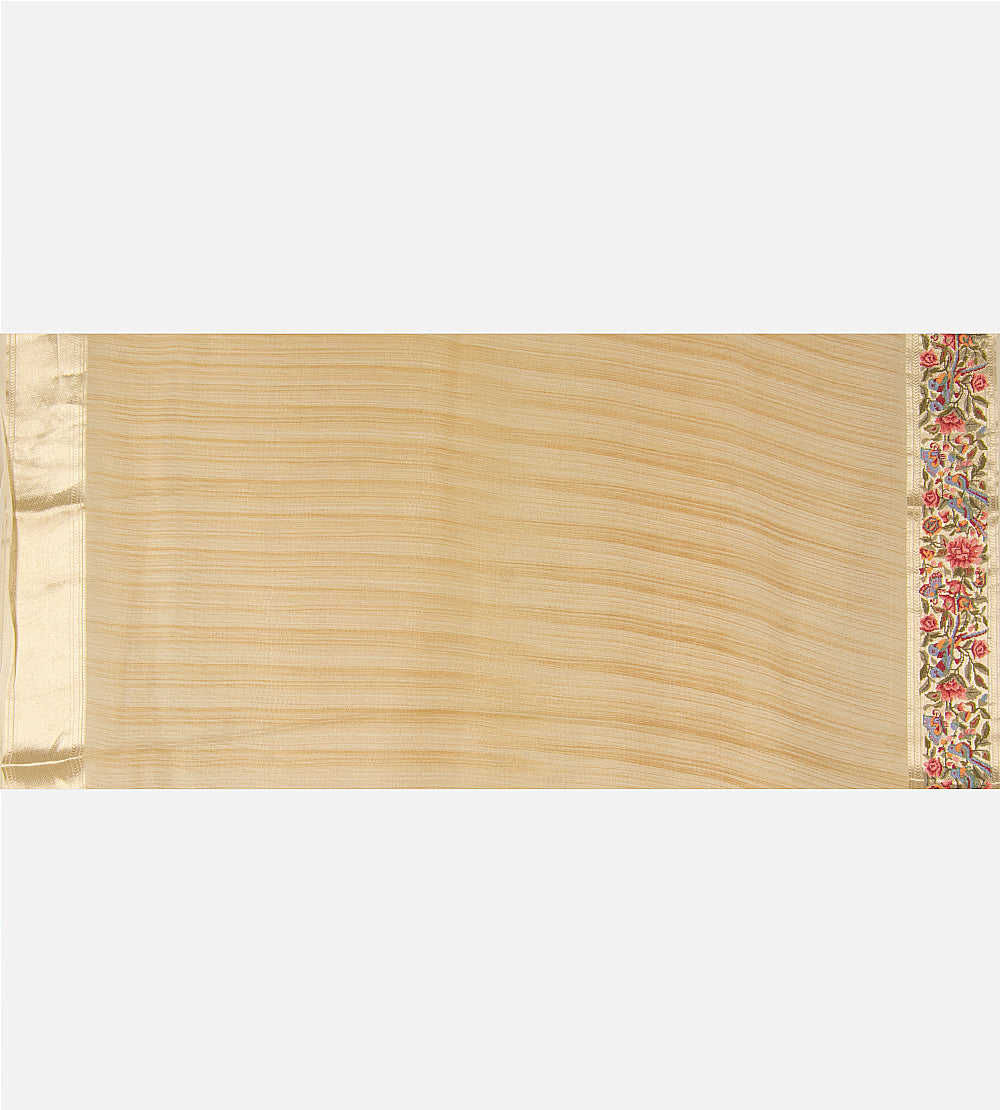 Beige Banarasi Georgette Saree