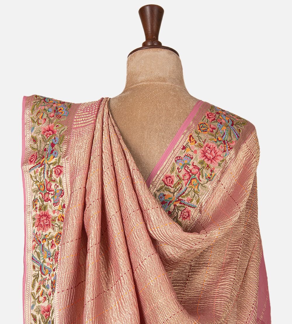 Pink Banarasi Georgette Saree